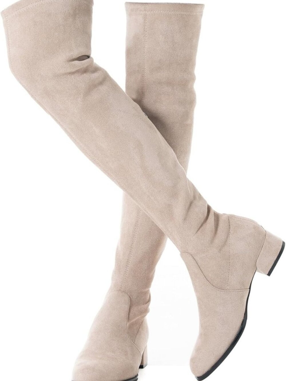 Stylish Over the Knee Suede Boots | Thigh High Block Heels | Winter Comfort
